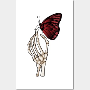 Skeleton Hand Butterfly Posters and Art